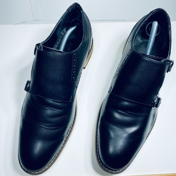 Bar III Jesse Monk-strap Leather Oxfords Black Size 10.5 Wide main image 9